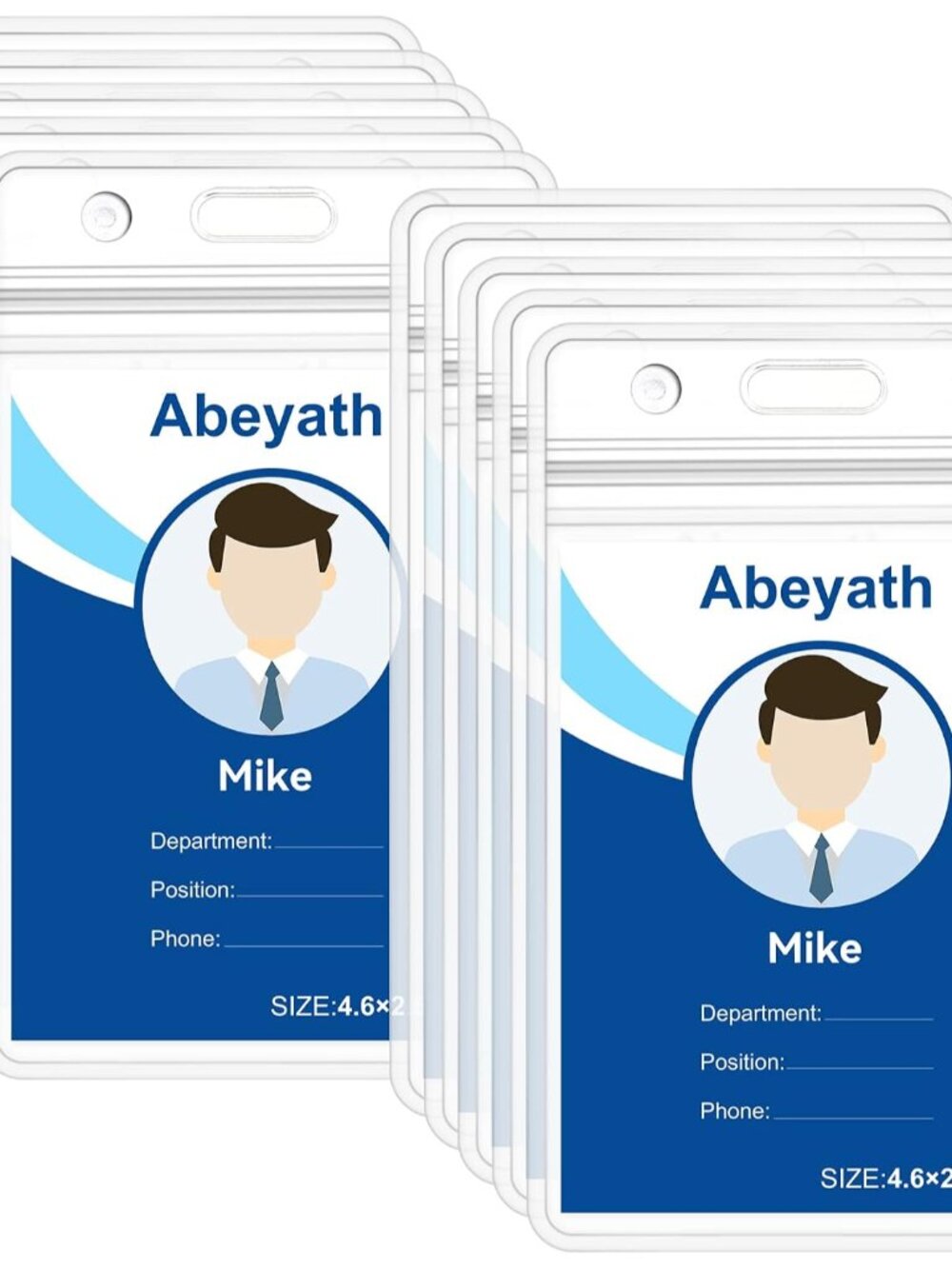 10 Pack Extra Thick ID Card Name Badge Holder Heavy Duty Waterproof Clear Plasti
